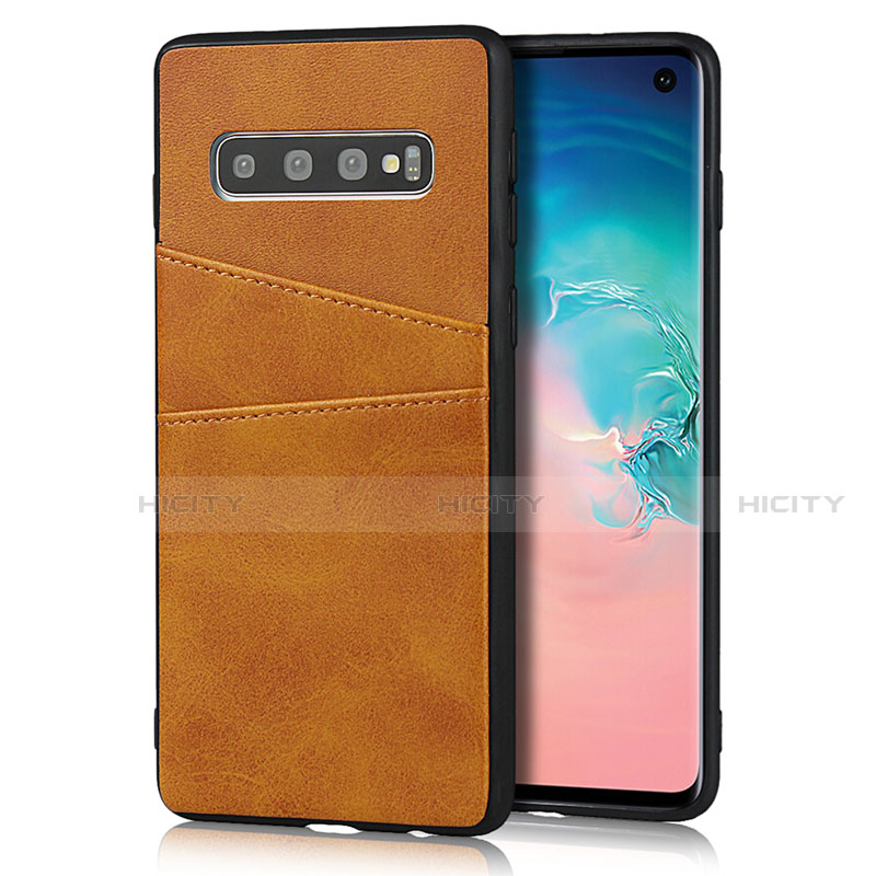 Handyhülle Hülle Luxus Leder Schutzhülle R02 für Samsung Galaxy S10 5G Orange