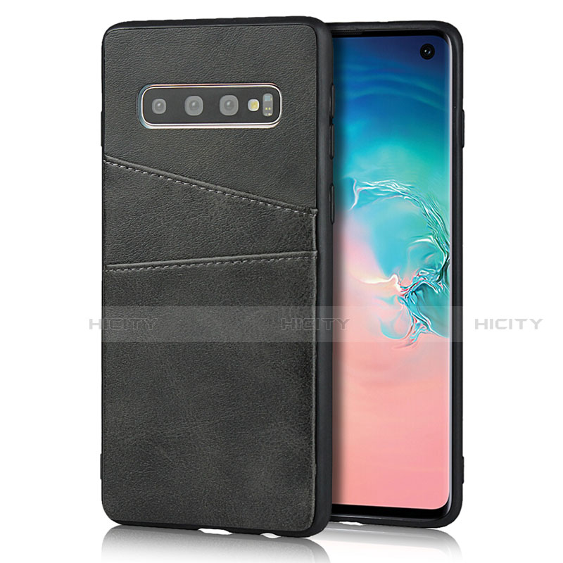 Handyhülle Hülle Luxus Leder Schutzhülle R02 für Samsung Galaxy S10 5G Schwarz