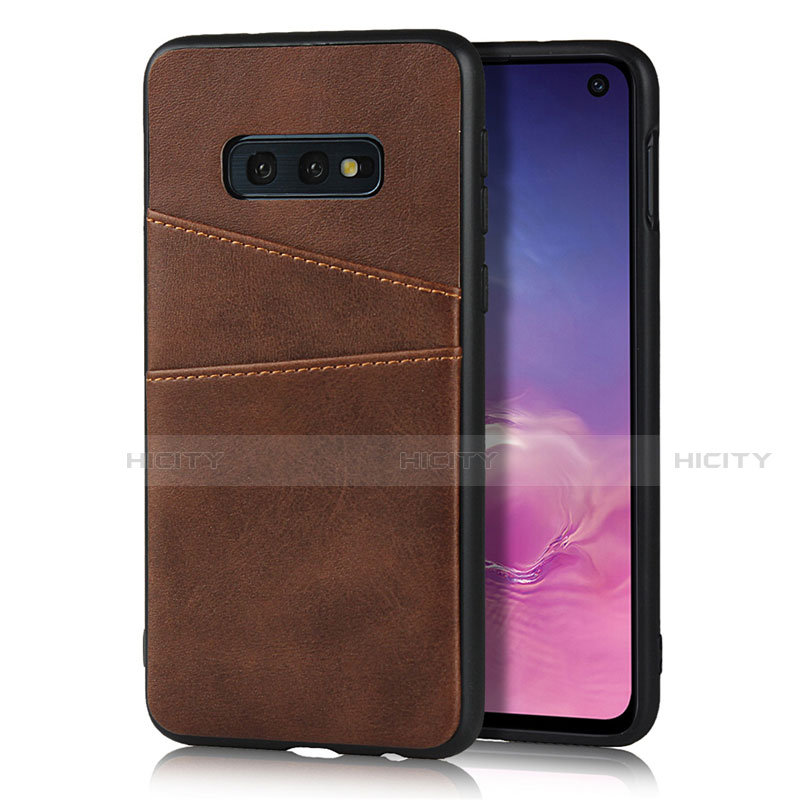 Handyhülle Hülle Luxus Leder Schutzhülle R02 für Samsung Galaxy S10e Braun