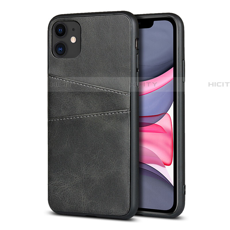 Handyhülle Hülle Luxus Leder Schutzhülle R03 für Apple iPhone 11 Schwarz Plus