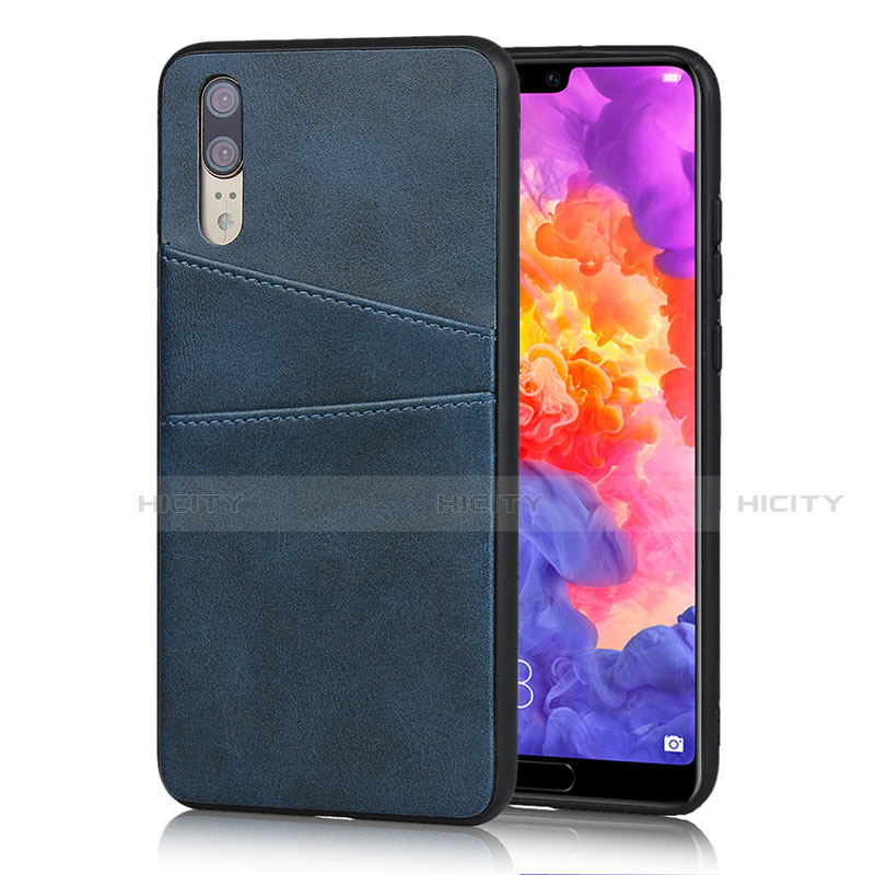 Handyhülle Hülle Luxus Leder Schutzhülle R03 für Huawei P20 Blau Plus