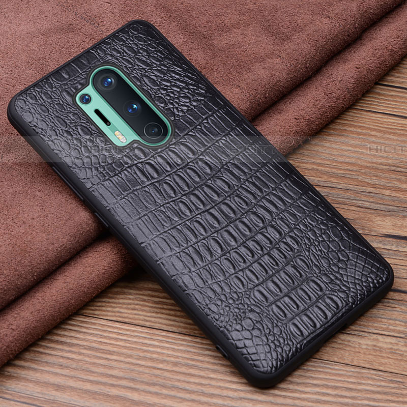 Handyhülle Hülle Luxus Leder Schutzhülle R03 für OnePlus 8 Pro Schwarz