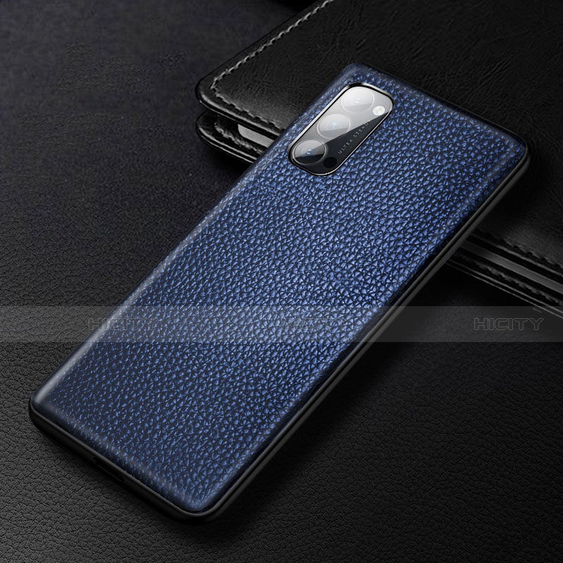 Handyhülle Hülle Luxus Leder Schutzhülle R03 für Oppo Reno4 5G Blau Plus