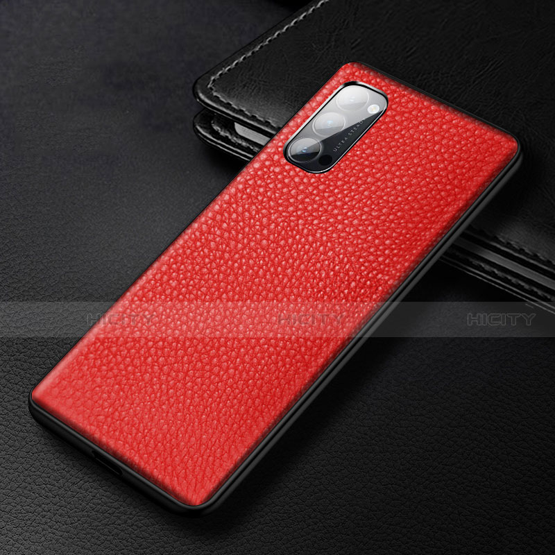 Handyhülle Hülle Luxus Leder Schutzhülle R03 für Oppo Reno4 5G Rot Plus