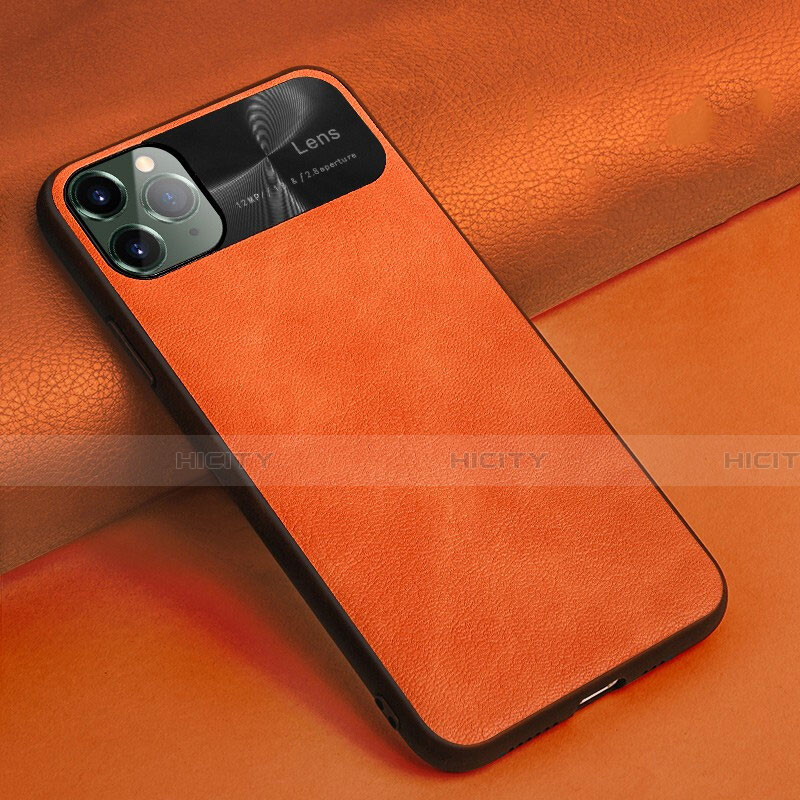 Handyhülle Hülle Luxus Leder Schutzhülle R04 für Apple iPhone 11 Pro Max Orange