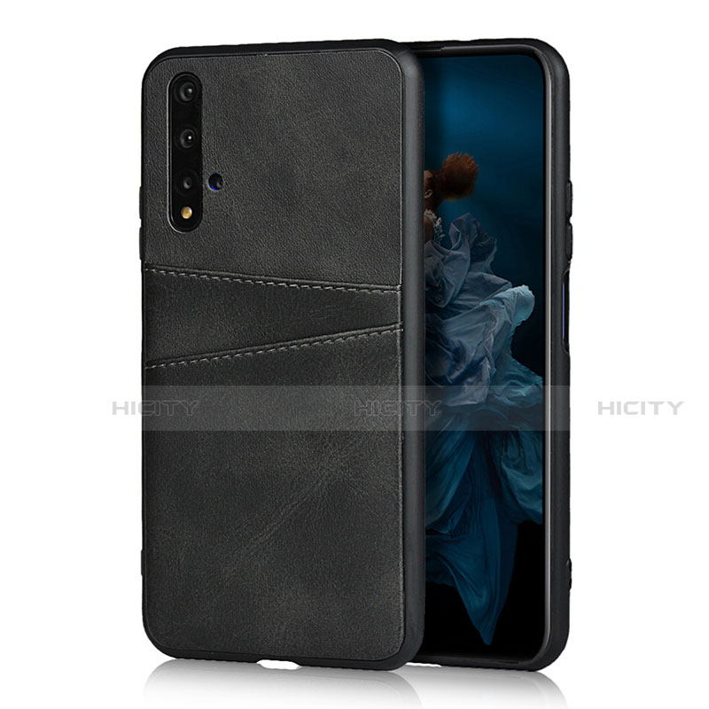 Handyhülle Hülle Luxus Leder Schutzhülle R04 für Huawei Honor 20 Schwarz