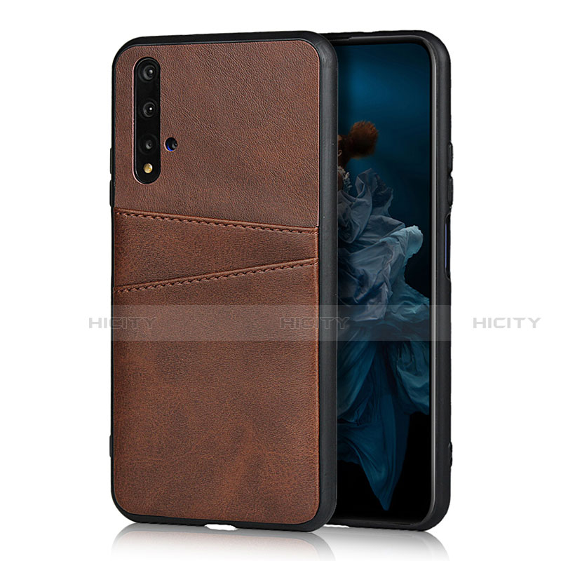 Handyhülle Hülle Luxus Leder Schutzhülle R04 für Huawei Honor 20S Braun