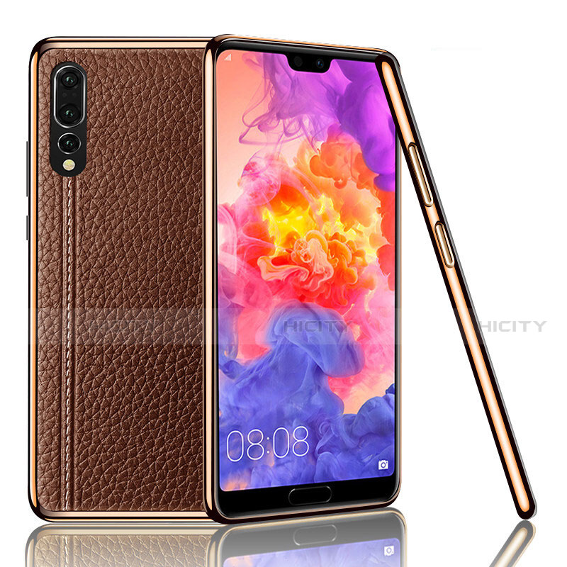 Handyhülle Hülle Luxus Leder Schutzhülle R04 für Huawei P20 Pro Braun