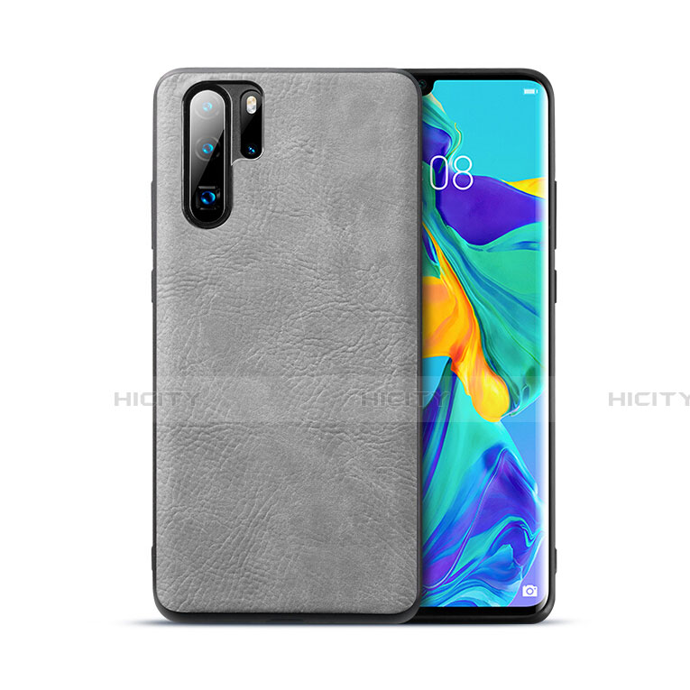 Handyhülle Hülle Luxus Leder Schutzhülle R04 für Huawei P30 Pro Grau