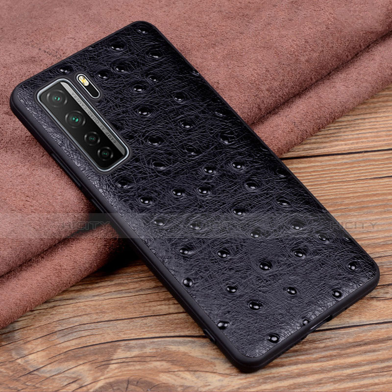 Handyhülle Hülle Luxus Leder Schutzhülle R04 für Huawei P40 Lite 5G Schwarz