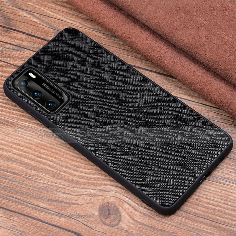 Handyhülle Hülle Luxus Leder Schutzhülle R04 für Huawei P40 Schwarz