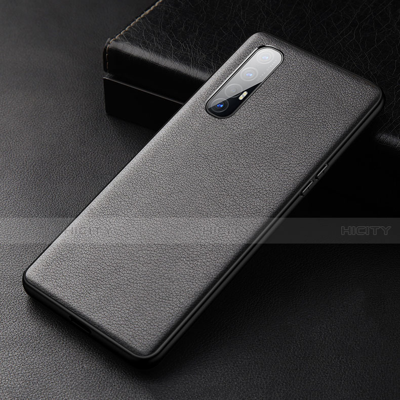 Handyhülle Hülle Luxus Leder Schutzhülle R04 für Oppo Reno3 Pro Schwarz