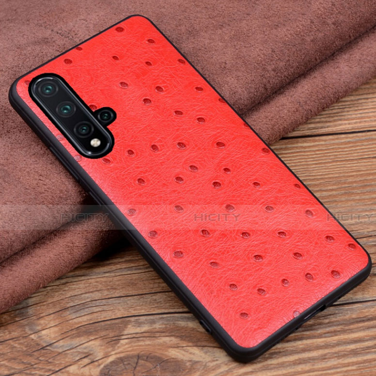 Handyhülle Hülle Luxus Leder Schutzhülle R05 für Huawei Nova 5 Rot