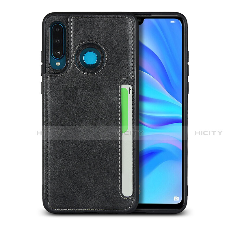 Handyhülle Hülle Luxus Leder Schutzhülle R05 für Huawei P30 Lite New Edition Schwarz