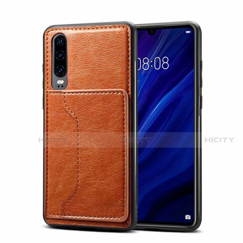 Handyhülle Hülle Luxus Leder Schutzhülle R05 für Huawei P30 Orange