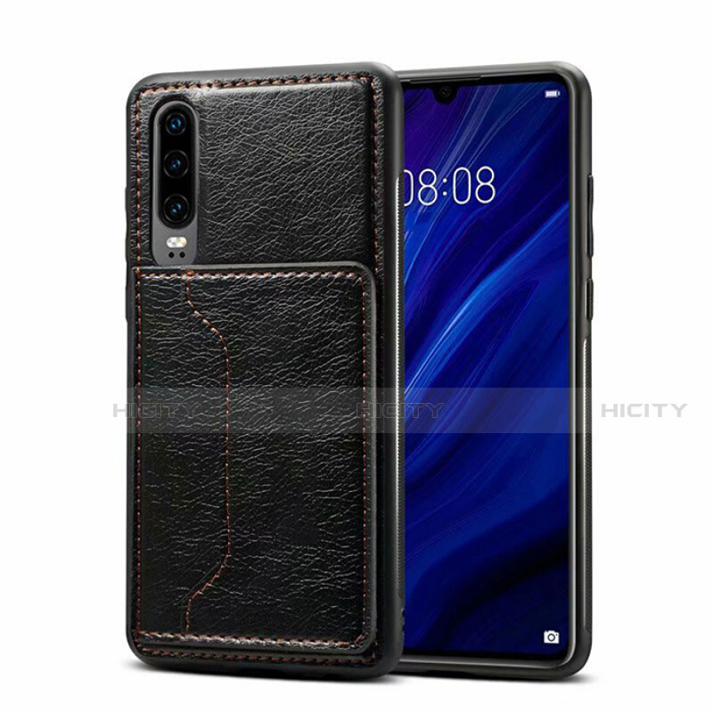 Handyhülle Hülle Luxus Leder Schutzhülle R05 für Huawei P30 Schwarz