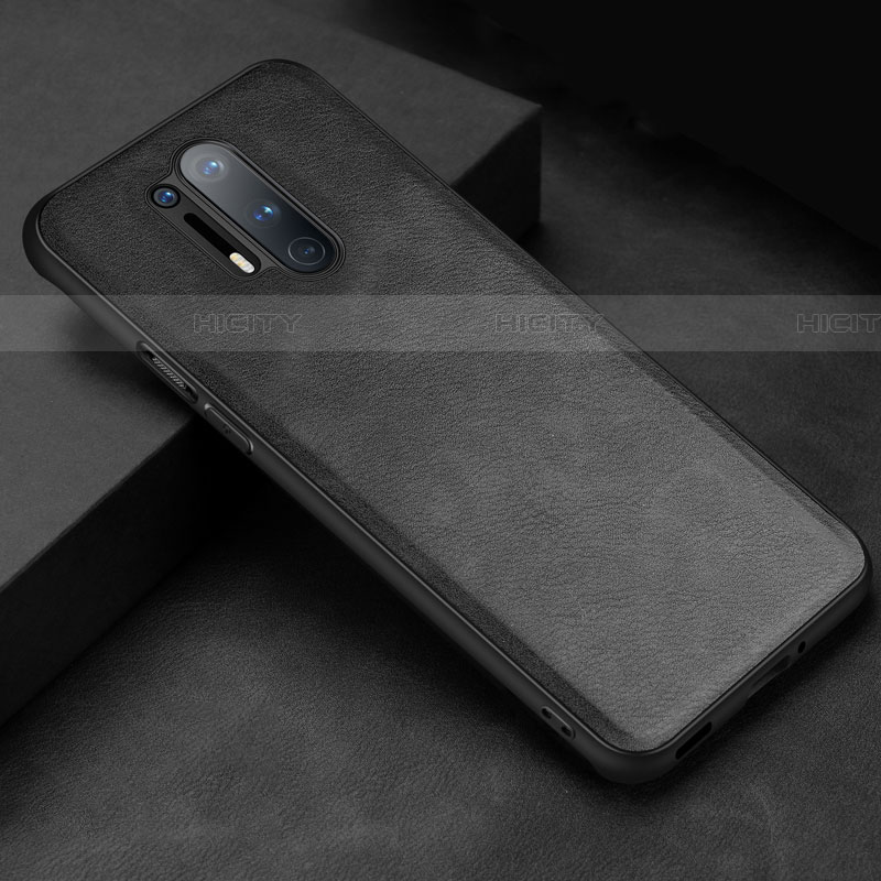 Handyhülle Hülle Luxus Leder Schutzhülle R06 für OnePlus 8 Pro Schwarz