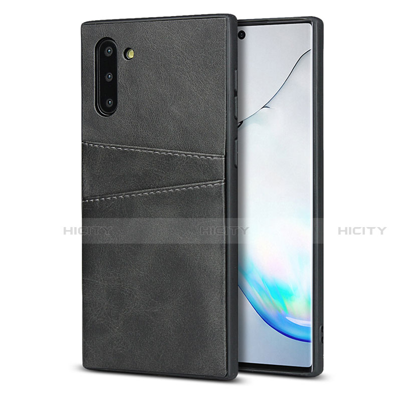 Handyhülle Hülle Luxus Leder Schutzhülle R06 für Samsung Galaxy Note 10 5G Schwarz