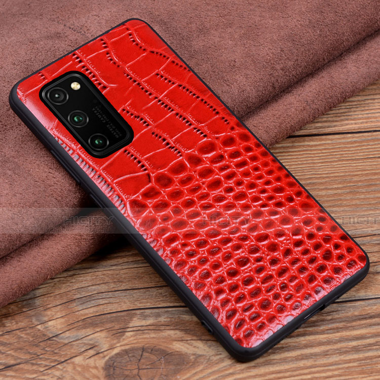 Handyhülle Hülle Luxus Leder Schutzhülle R08 für Huawei Honor View 30 5G Rot Plus