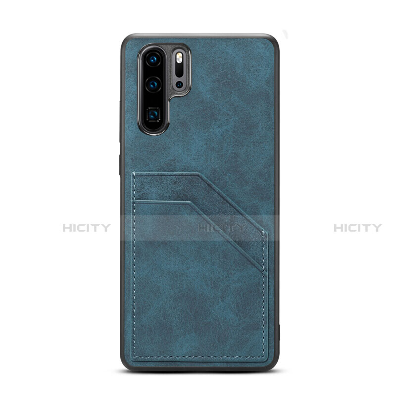 Handyhülle Hülle Luxus Leder Schutzhülle R08 für Huawei P30 Pro Blau