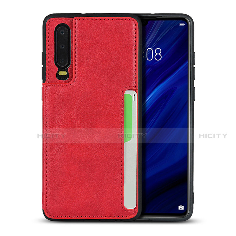 Handyhülle Hülle Luxus Leder Schutzhülle R08 für Huawei P30 Rot Plus