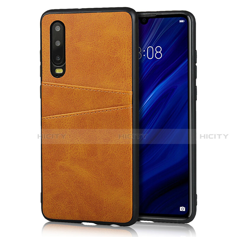 Handyhülle Hülle Luxus Leder Schutzhülle R09 für Huawei P30 Orange