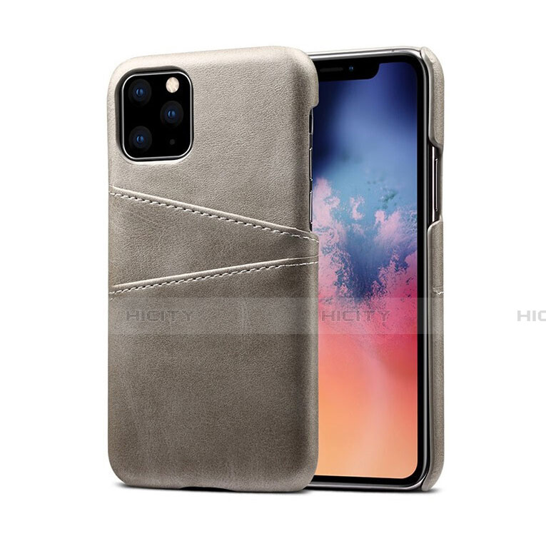 Handyhülle Hülle Luxus Leder Schutzhülle R10 für Apple iPhone 11 Pro Max Grau