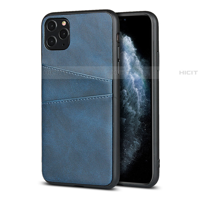 Handyhülle Hülle Luxus Leder Schutzhülle R15 für Apple iPhone 11 Pro Max Blau Plus