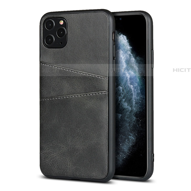 Handyhülle Hülle Luxus Leder Schutzhülle R15 für Apple iPhone 11 Pro Max Schwarz