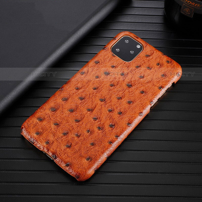 Handyhülle Hülle Luxus Leder Schutzhülle S01 für Apple iPhone 11 Pro Max Orange Plus