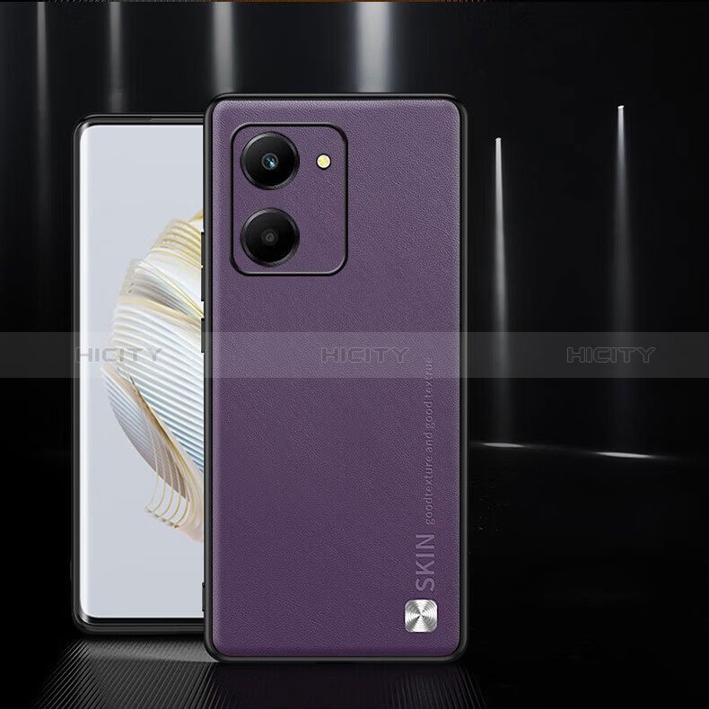 Handyhülle Hülle Luxus Leder Schutzhülle S01 für Huawei Honor X7a Violett Plus