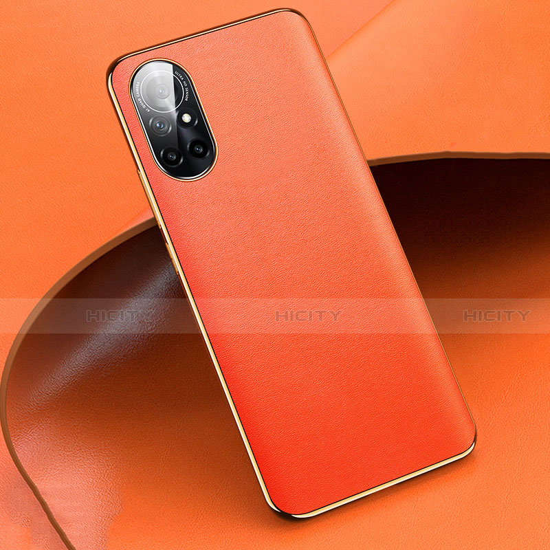 Handyhülle Hülle Luxus Leder Schutzhülle S01 für Huawei Nova 8 5G Orange Plus