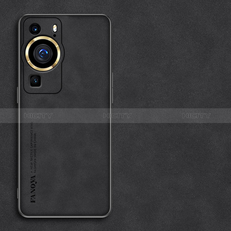 Handyhülle Hülle Luxus Leder Schutzhülle S01 für Huawei P60 Pro Schwarz