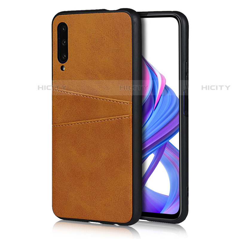 Handyhülle Hülle Luxus Leder Schutzhülle S01 für Huawei Y9s Orange Plus