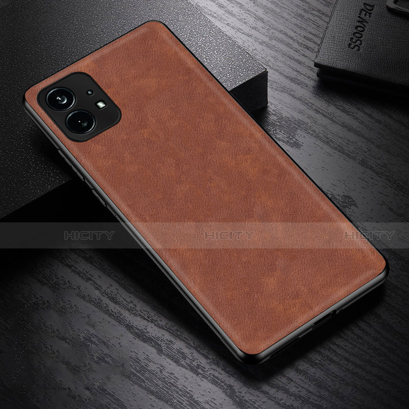 Handyhülle Hülle Luxus Leder Schutzhülle S01 für Nothing Phone 1 Braun Plus