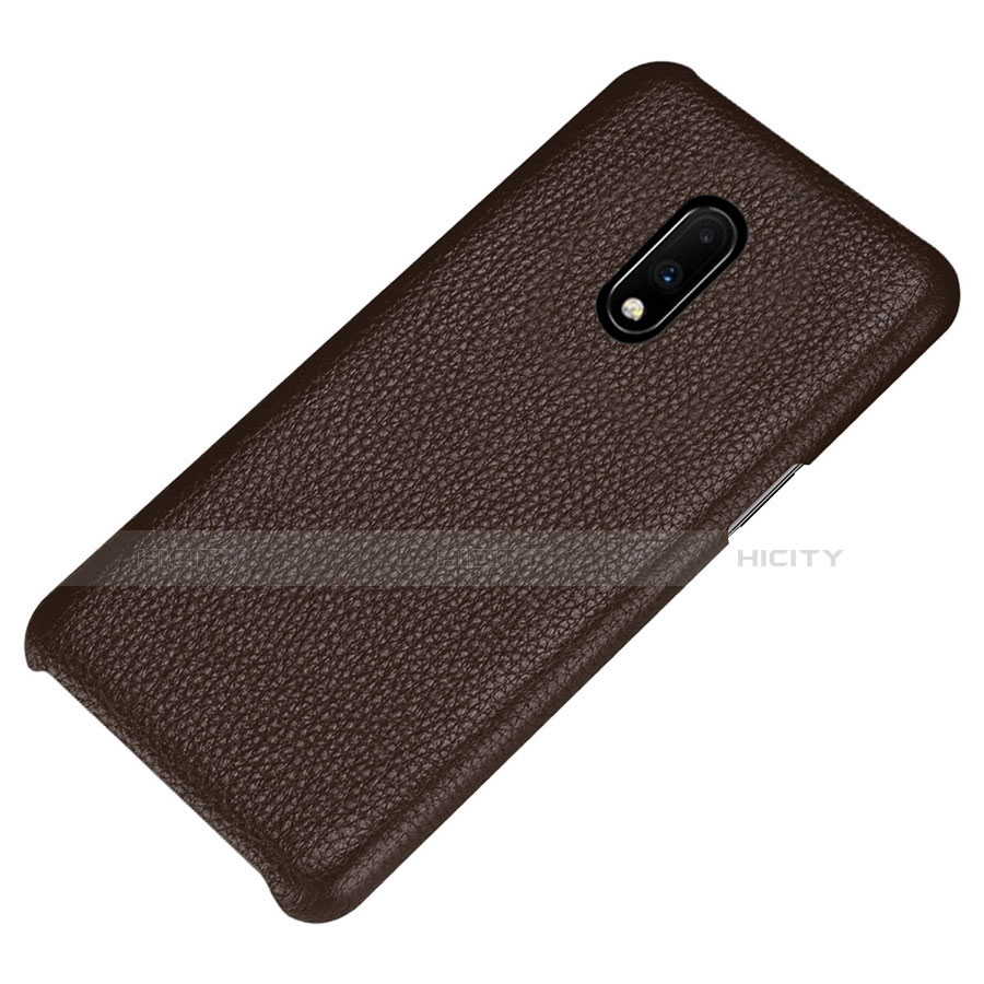 Handyhülle Hülle Luxus Leder Schutzhülle S01 für OnePlus 7 Braun