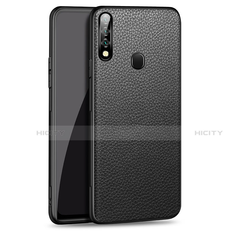 Handyhülle Hülle Luxus Leder Schutzhülle S01 für Oppo A31 Schwarz