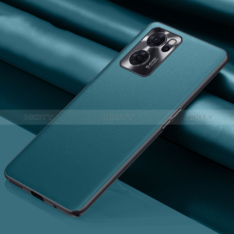 Handyhülle Hülle Luxus Leder Schutzhülle S01 für Oppo Find X5 Lite 5G Cyan