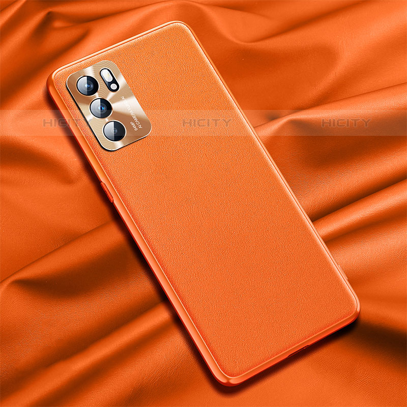 Handyhülle Hülle Luxus Leder Schutzhülle S01 für Oppo Reno6 5G Orange