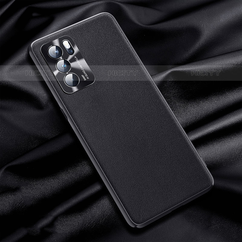 Handyhülle Hülle Luxus Leder Schutzhülle S01 für Oppo Reno6 Pro 5G India Schwarz