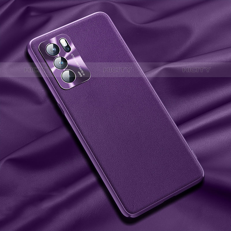 Handyhülle Hülle Luxus Leder Schutzhülle S01 für Oppo Reno6 Pro 5G India Violett