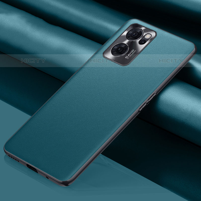 Handyhülle Hülle Luxus Leder Schutzhülle S01 für Oppo Reno7 5G Cyan