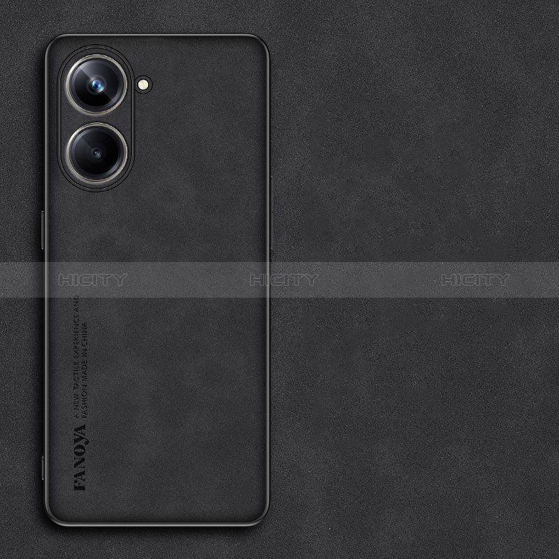 Handyhülle Hülle Luxus Leder Schutzhülle S01 für Realme 10 Pro 5G Schwarz