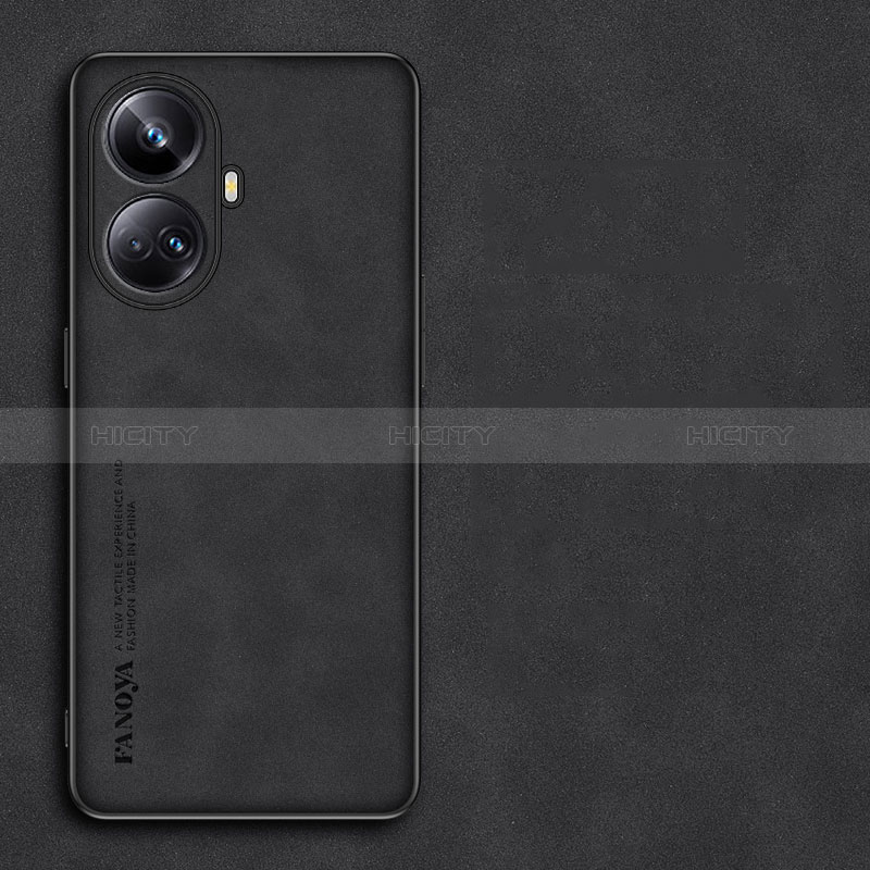 Handyhülle Hülle Luxus Leder Schutzhülle S01 für Realme 10 Pro+ Plus 5G Schwarz