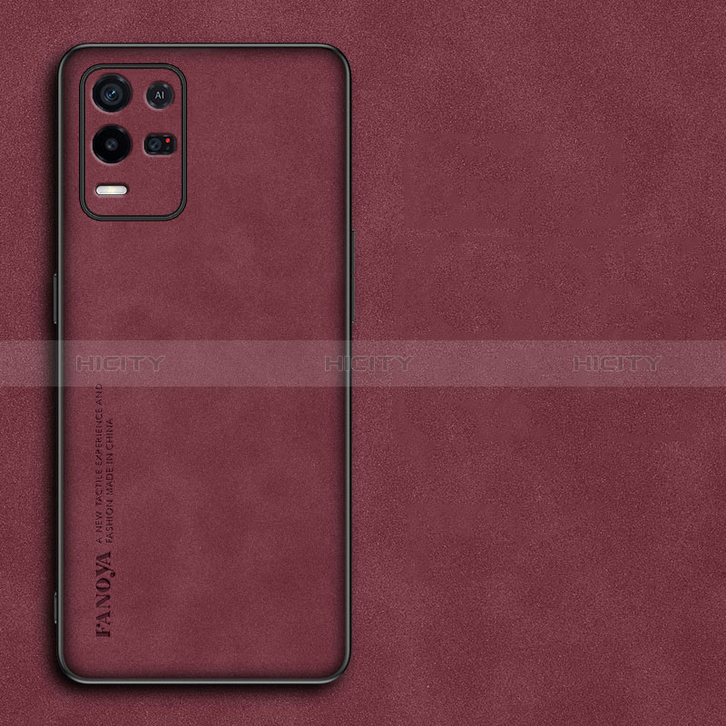 Handyhülle Hülle Luxus Leder Schutzhülle S01 für Realme 8s 5G Rot Plus