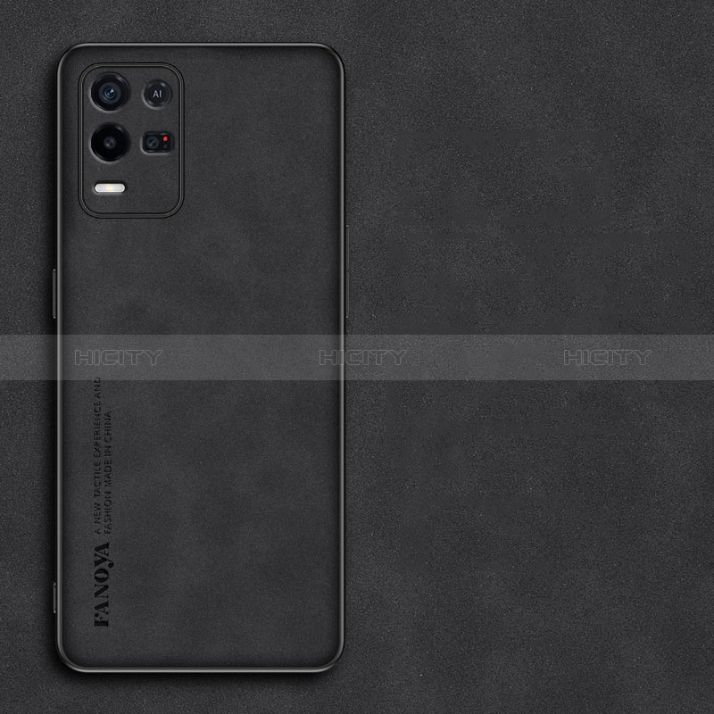 Handyhülle Hülle Luxus Leder Schutzhülle S01 für Realme Q3i 5G Schwarz