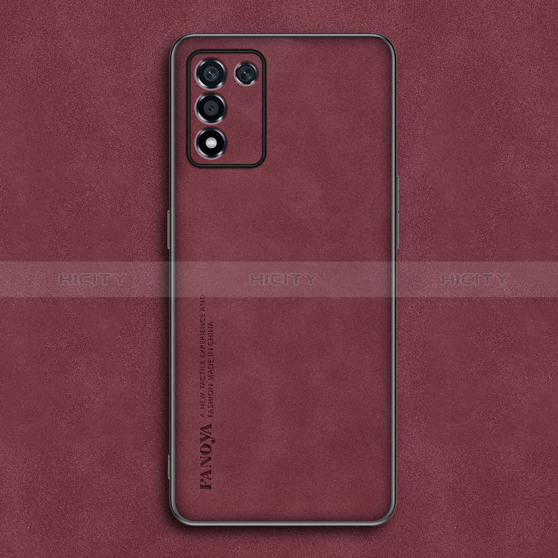 Handyhülle Hülle Luxus Leder Schutzhülle S01 für Realme Q3s 5G Rot