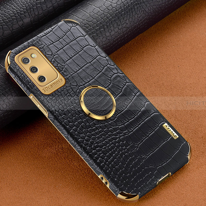 Handyhülle Hülle Luxus Leder Schutzhülle S01 für Samsung Galaxy F02S SM-E025F Schwarz