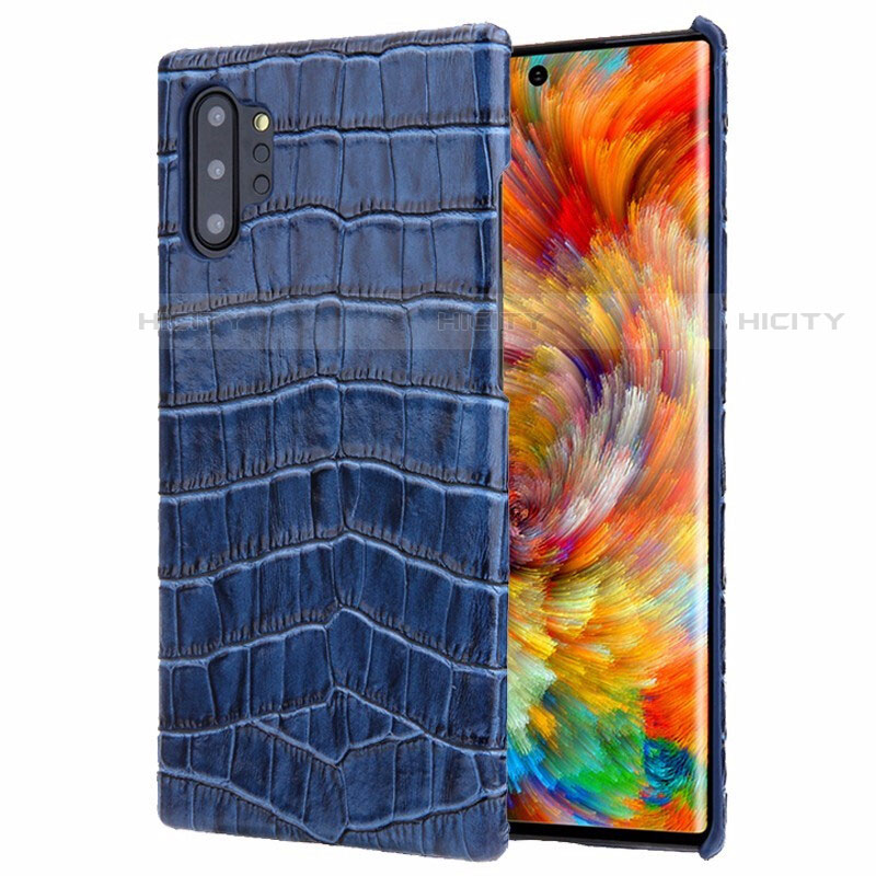 Handyhülle Hülle Luxus Leder Schutzhülle S01 für Samsung Galaxy Note 10 Plus 5G Blau