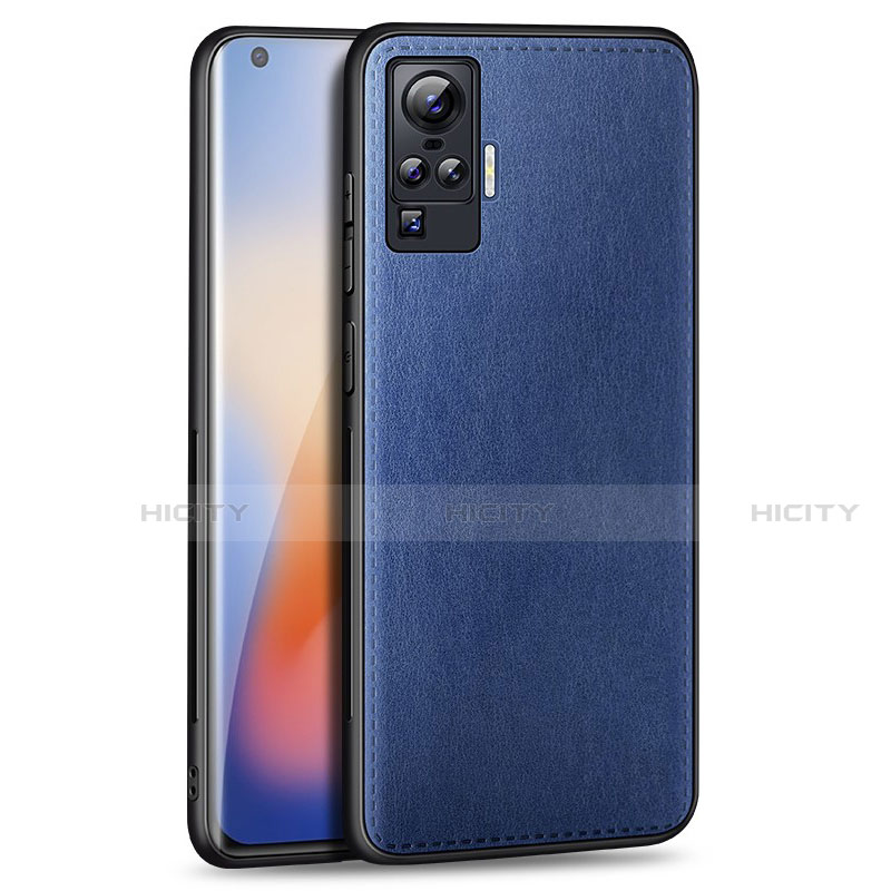 Handyhülle Hülle Luxus Leder Schutzhülle S01 für Vivo X50 Pro 5G Blau Plus